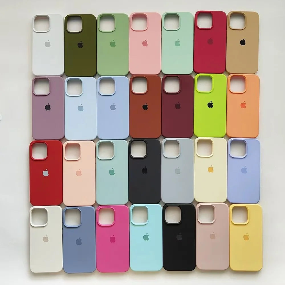 Original Silicone Case For iPhone 13 14 15 16 17 Pro Official Cover For Apple iPhone 16 Plus 17 Air 13 14 15 16 17 Pro Max Case