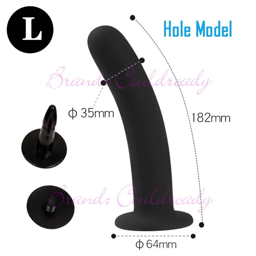Soft Realistic Enorme Female TPR Penis Head Strap On Dildos Replacement Anal Sex Toys