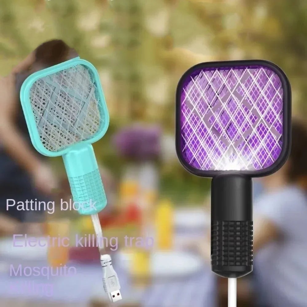 1-10PCS Portable Mosquito Killer Electric Fly Swatter Night Light Function USB Charging Insect Trap for Home Bedroom Patio