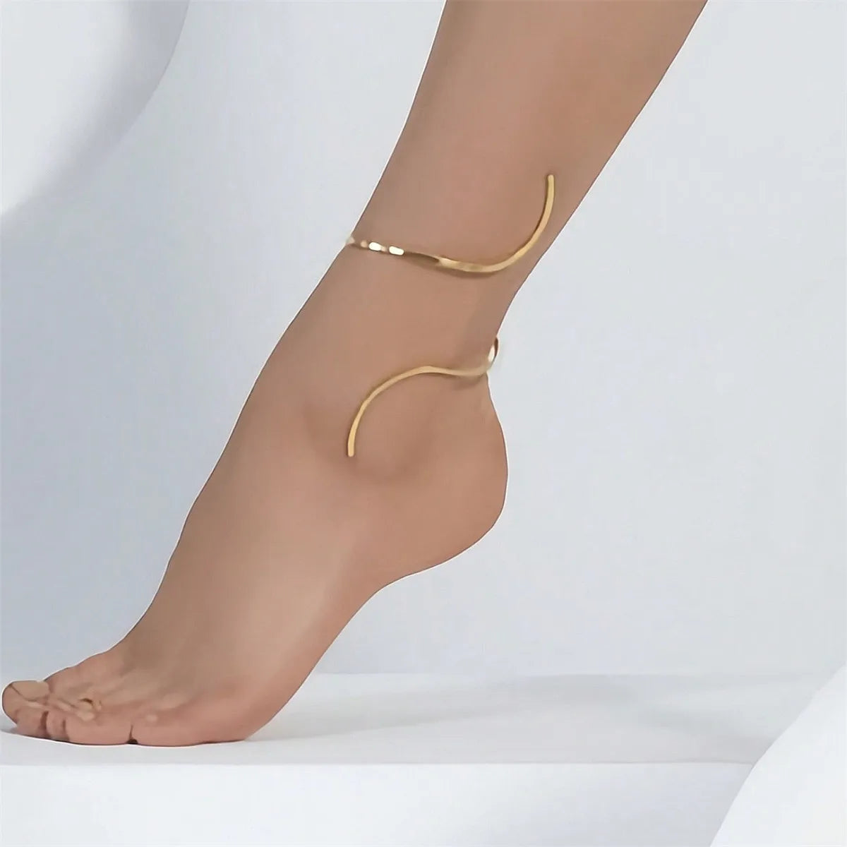 1-piece set with S-shaped wrapped ankle chain, simple retro style, suitable for daily banquet wear, 2025 new model