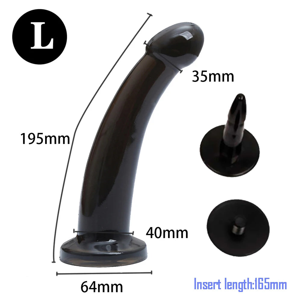 Soft Realistic Enorme Female TPR Penis Head Strap On Dildos Replacement Anal Sex Toys