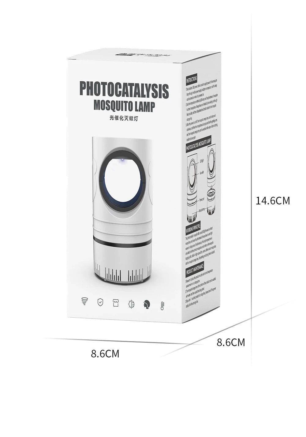 1 PC Electric Fly Bug Mosquito Insect Killer LED Light Trap Control Lamp Small Pest with USB Power Supply and Adapter