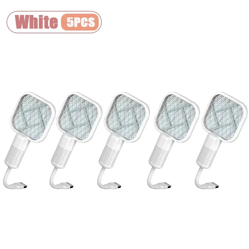 1-10PCS Portable Mosquito Killer Electric Fly Swatter Night Light Function USB Charging Insect Trap for Home Bedroom Patio