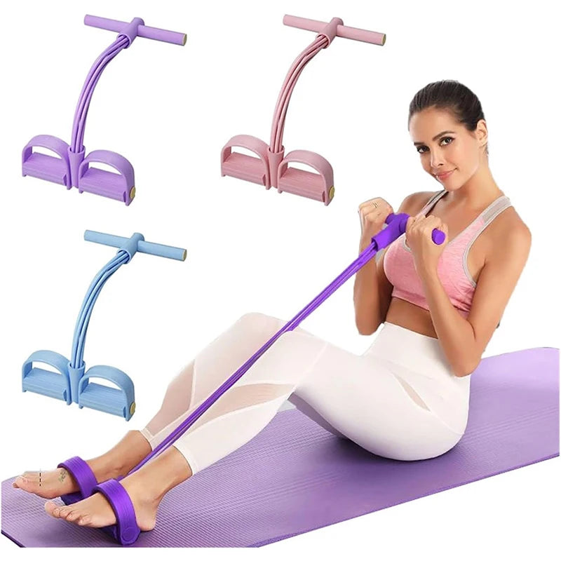 6 Tube Resistance Band Multi Function Tension Rope Fitness Bands 6 Tube Elastic Yoga Pedal Puller For Sports Exercises At Gym