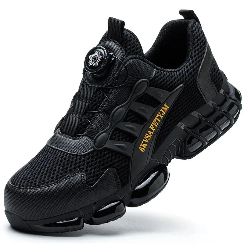 New Seasonal Safety Shoes Lightweight Breathable Plastic Head Protection Anti Crush Shock Absorption Insulation Rotating Buckle