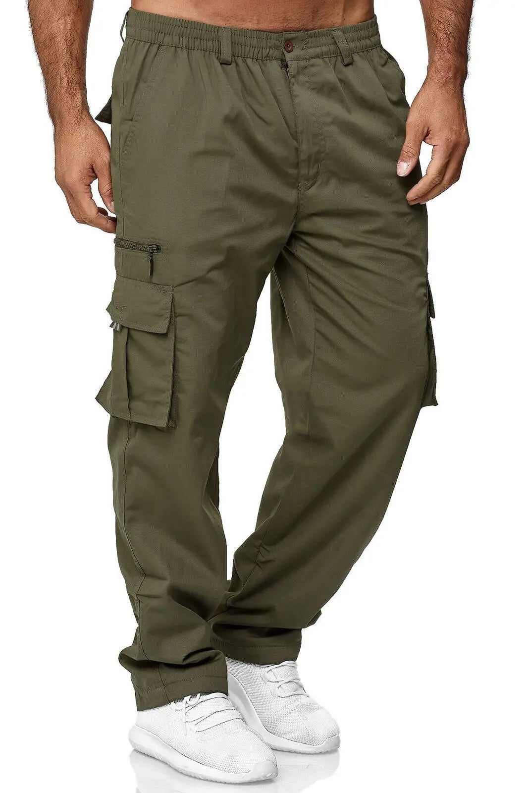 2024 Men's Cargo Pants Casual Multi Pockets Military Tactical Pants Male Outwear Loose Straight slacks Long Trousers Plus size