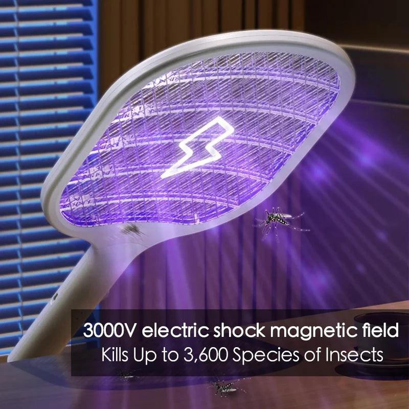 2 In 1 Electric Foldable Mosquito Swatter Killer Lamp Rechargeable Anti Mosquitoes House Lamp Wall-Mounted Fly Bug Trap Home