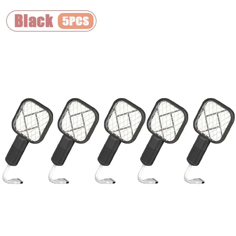 1-10PCS Portable Mosquito Killer Electric Fly Swatter Night Light Function USB Charging Insect Trap for Home Bedroom Patio