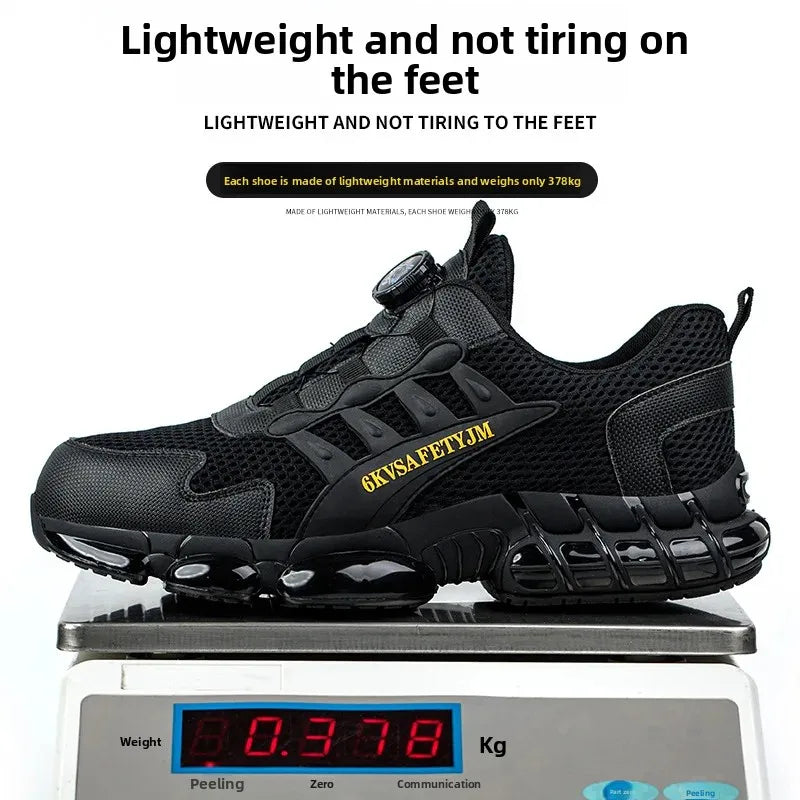 New Seasonal Safety Shoes Lightweight Breathable Plastic Head Protection Anti Crush Shock Absorption Insulation Rotating Buckle