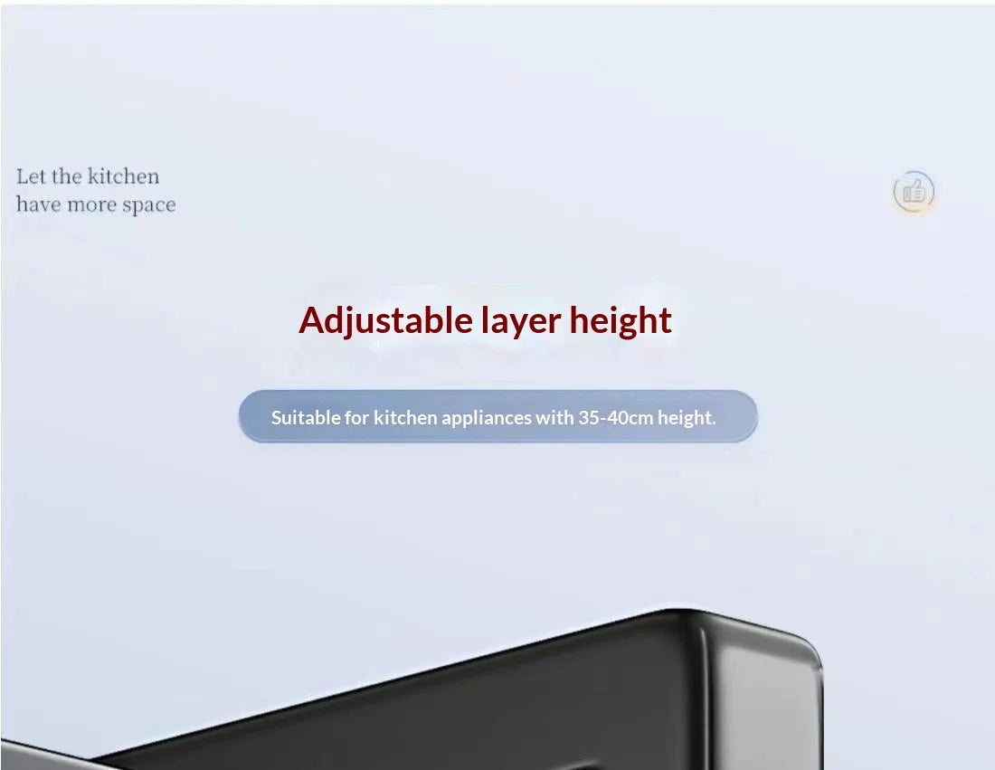 Countertop Kitchen Microwave Storage Rack, Telescopic Desktop Shelf for Rice Cookers and Ovens, A Household Storage Organizer