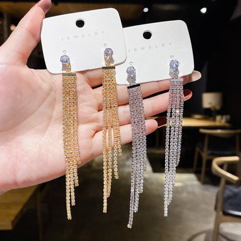 Green Crystal Golden Leaves Earrings for Women Individuality Daily Accessories Valentines Day Anniversary Birthday Jewelry Gifts