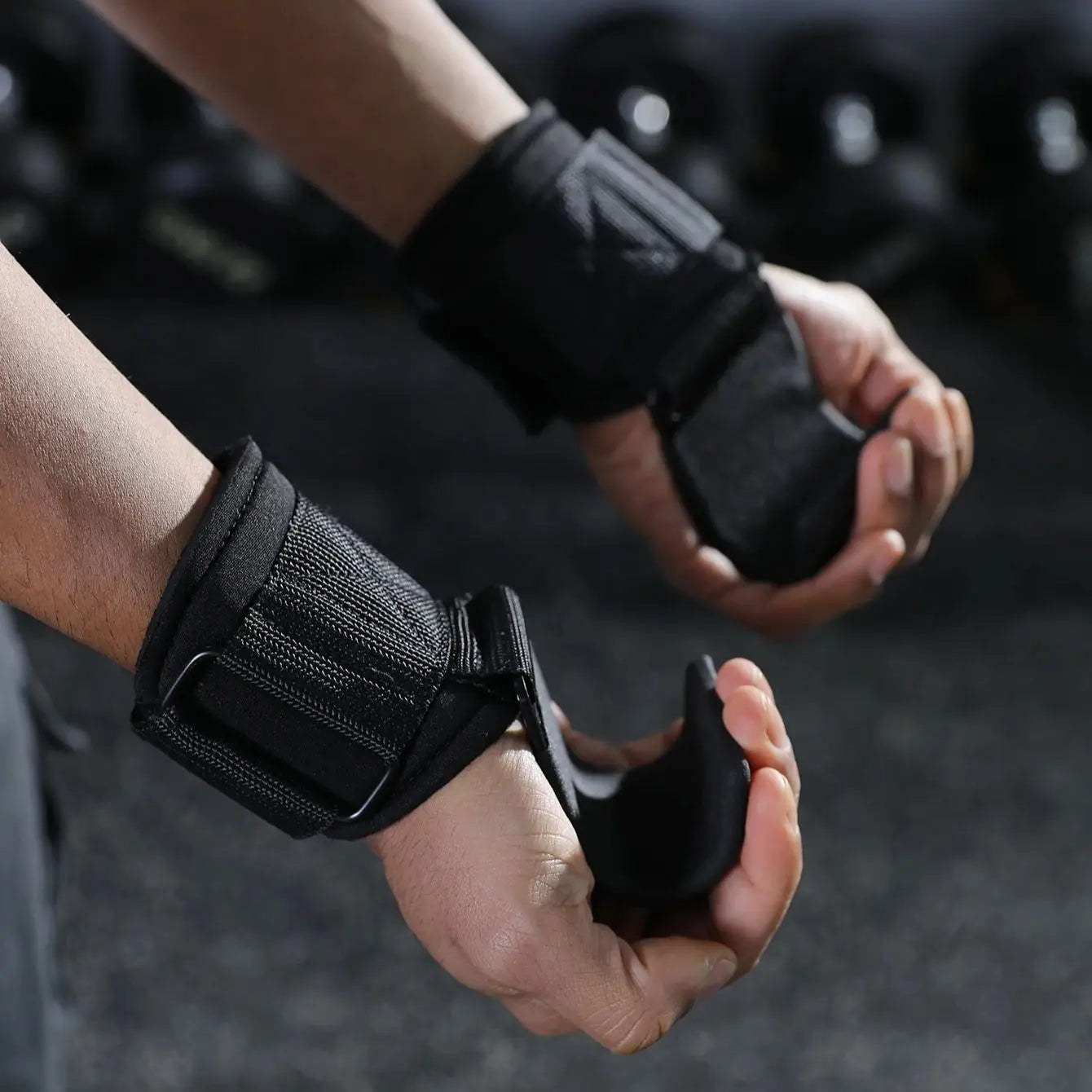 VBOSi Heavy Duty Weightlifting Hooks Wrist Strap Grips Neoprene Padded Steel for Deadlifts Pull-ups Gym Training