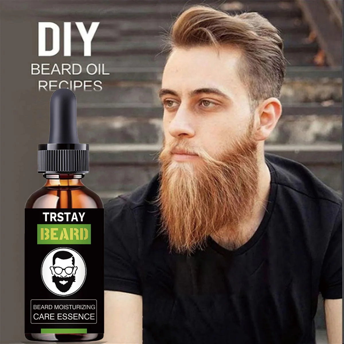 Beard Moisturizing Care Essence for Men, Gently Nourishes Beard Skin, Improves Beard Dryness and Roughness,