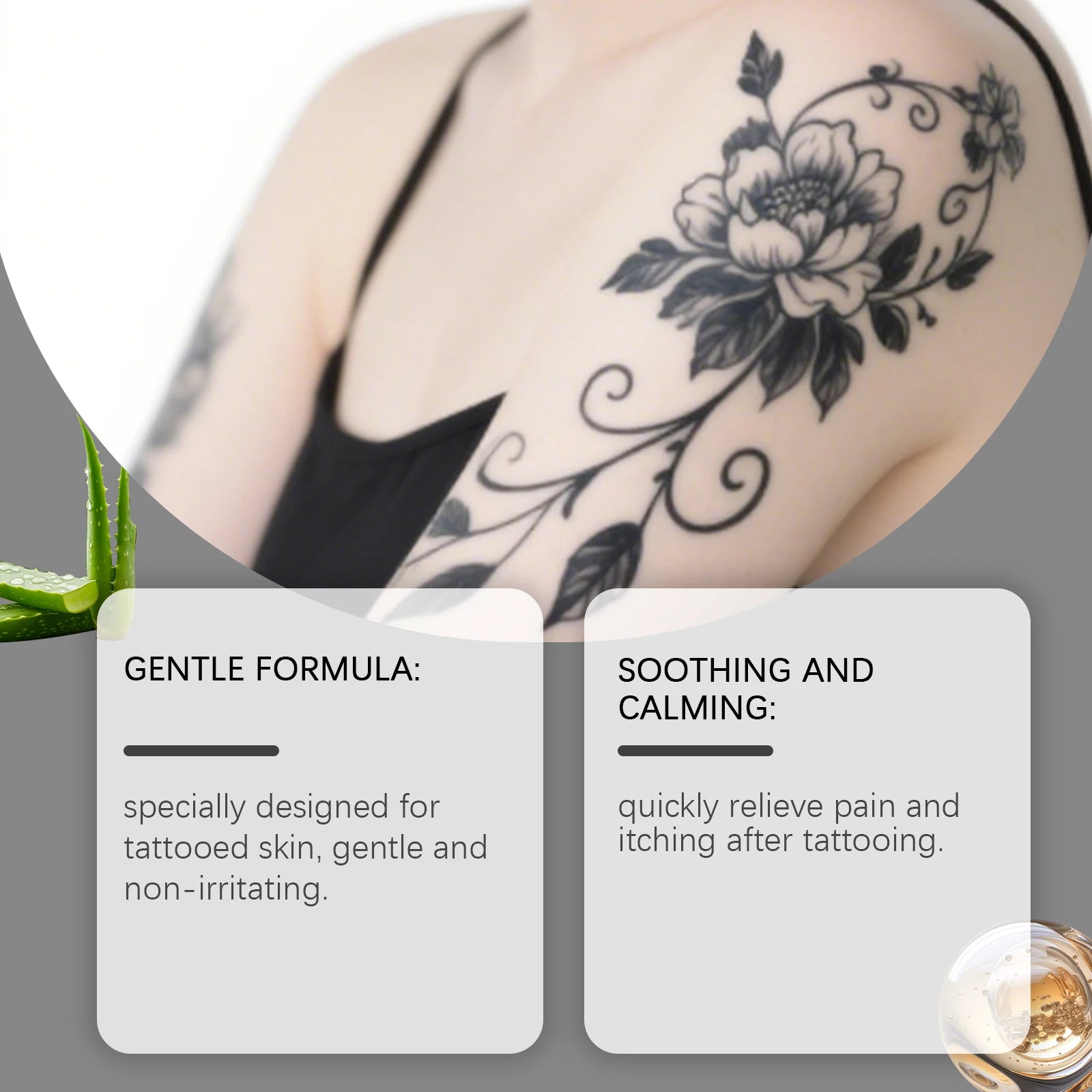 Tattoo care gel gentle formula cleans, comfortable, moisturizes and cares for the skin tattoo color care gel