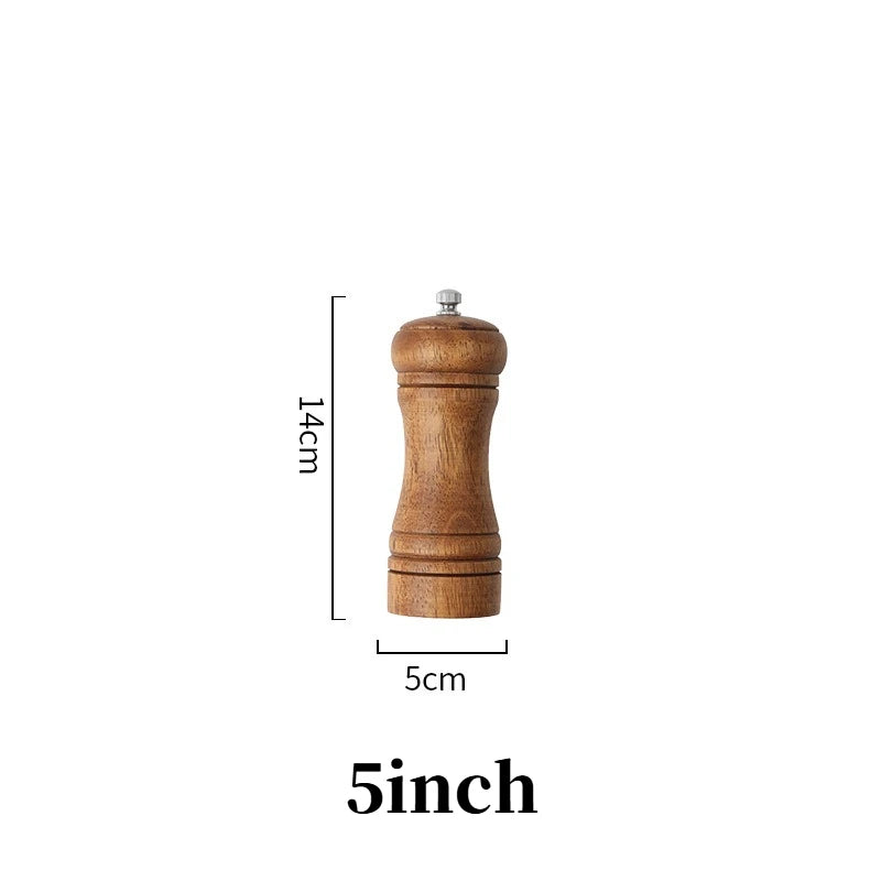 5/8/10inch Wooden Salt Pepper Grinder Mill Shaker Rotor Kitchen Tool Spices Seasoning Gadget Accessory Cooking Essential Items