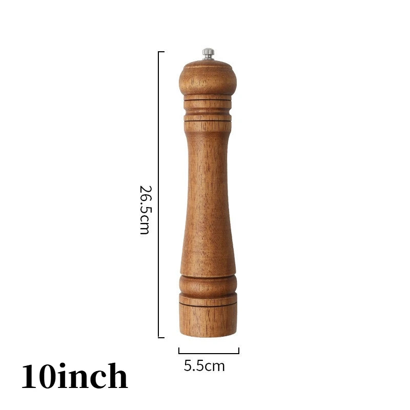5/8/10inch Wooden Salt Pepper Grinder Mill Shaker Rotor Kitchen Tool Spices Seasoning Gadget Accessory Cooking Essential Items