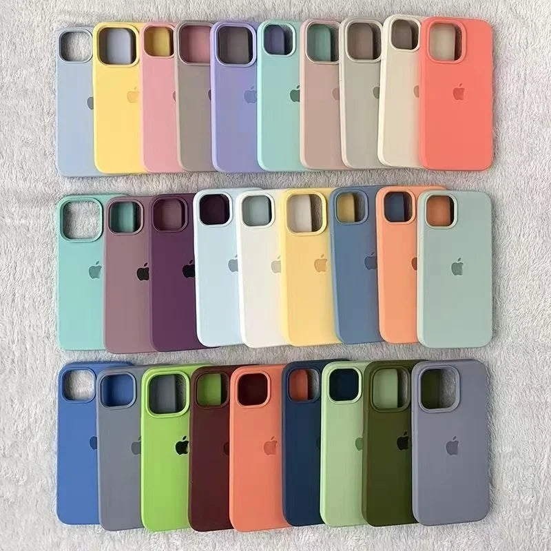Original Silicone Case For iPhone 13 14 15 16 17 Pro Official Cover For Apple iPhone 16 Plus 17 Air 13 14 15 16 17 Pro Max Case