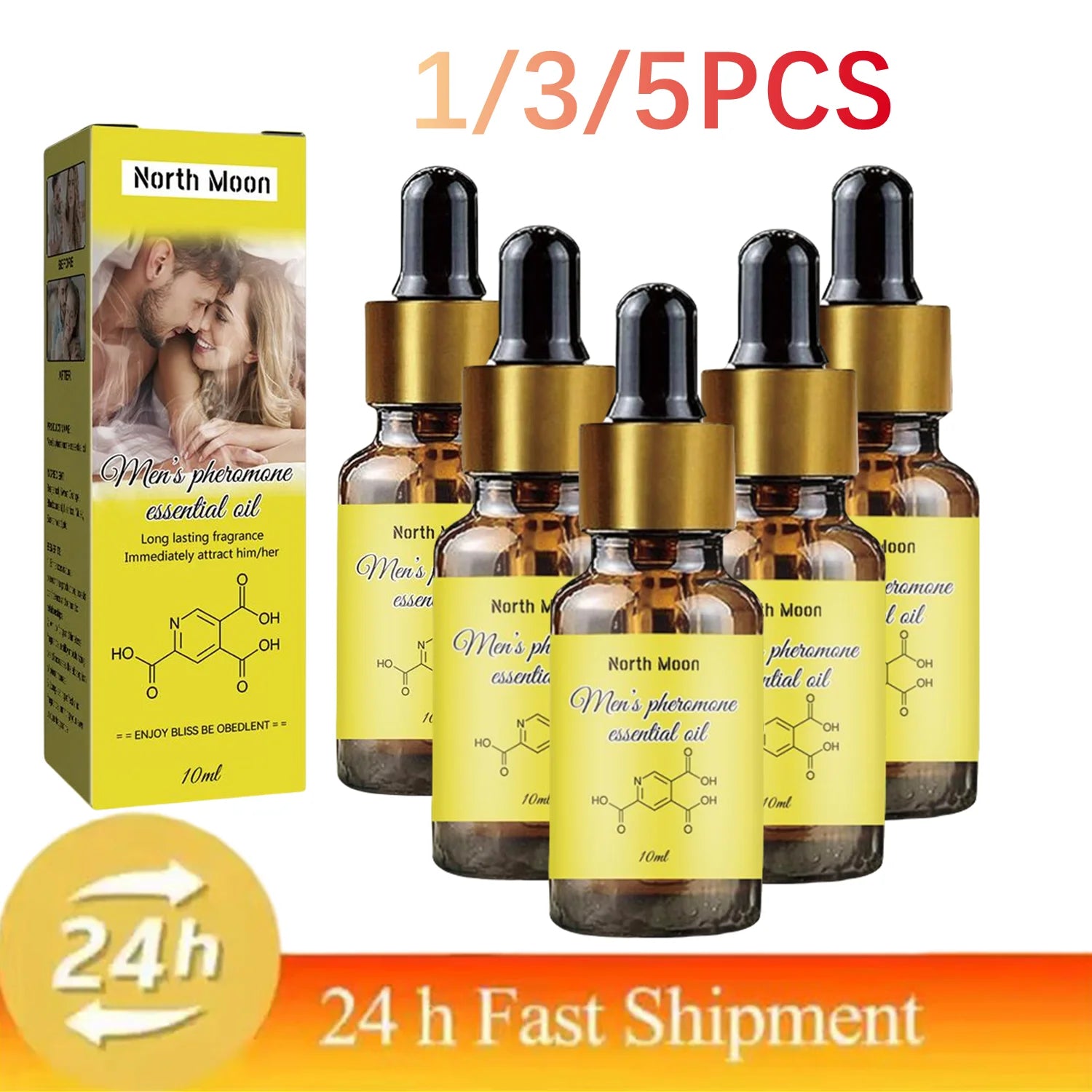 1/3/5PCS Natural Pheromone Fragrance Oil Attractant For Men Women Sexually Stimulating Perfume Sexy Temptation Flirting Perfume