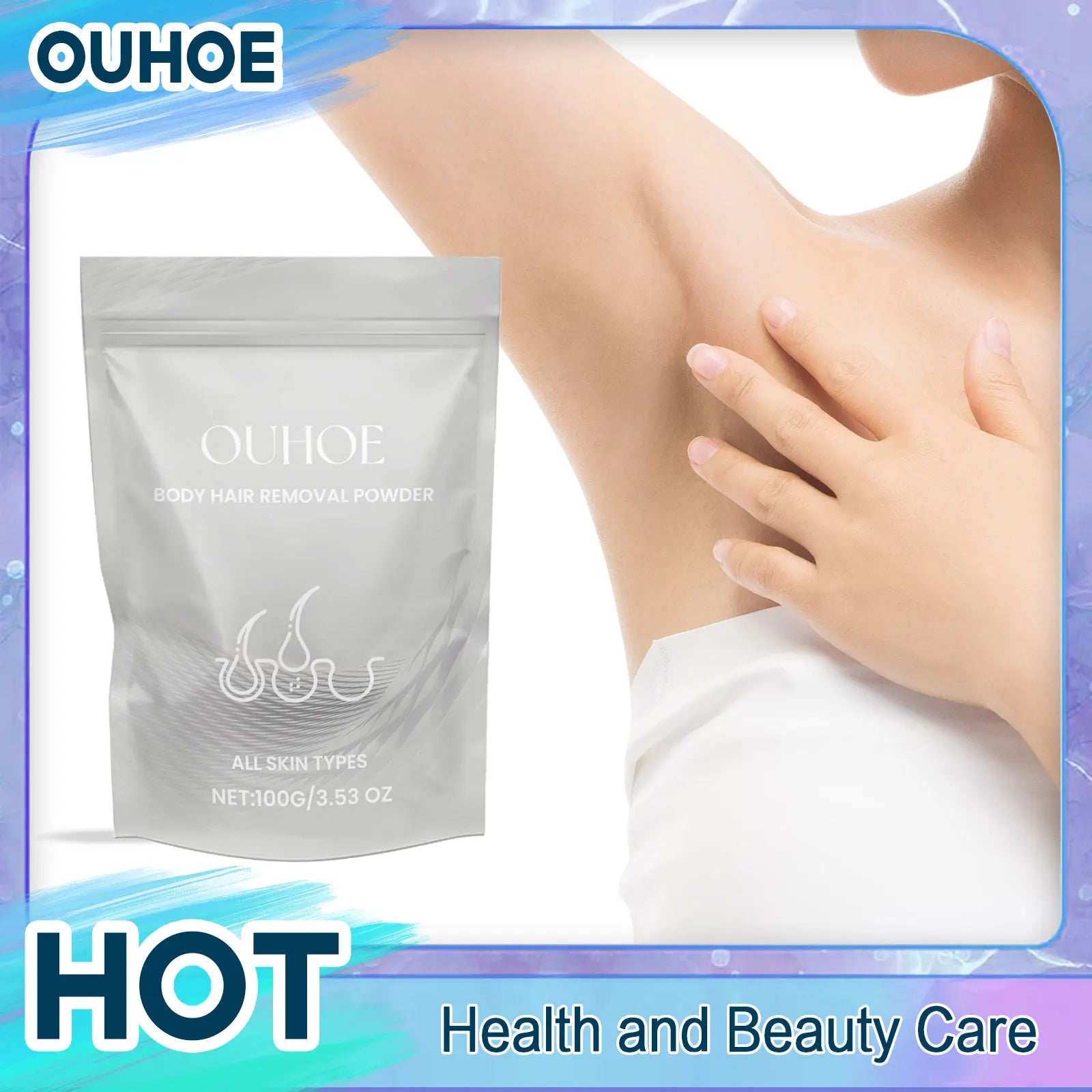 Body Hair Removal Powder Powerful Armpit Legs Arms Epilator Painless Depilatory Clean Hair Growth Inhibitor Woman Men Body Care