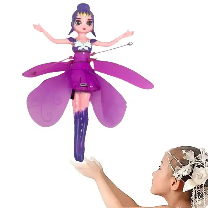 Rotating Luminous Princess Helicopter Doll Dancing Airplane Gesture Induction Luminous Flying Toy Christmas Gift Holiday Gift