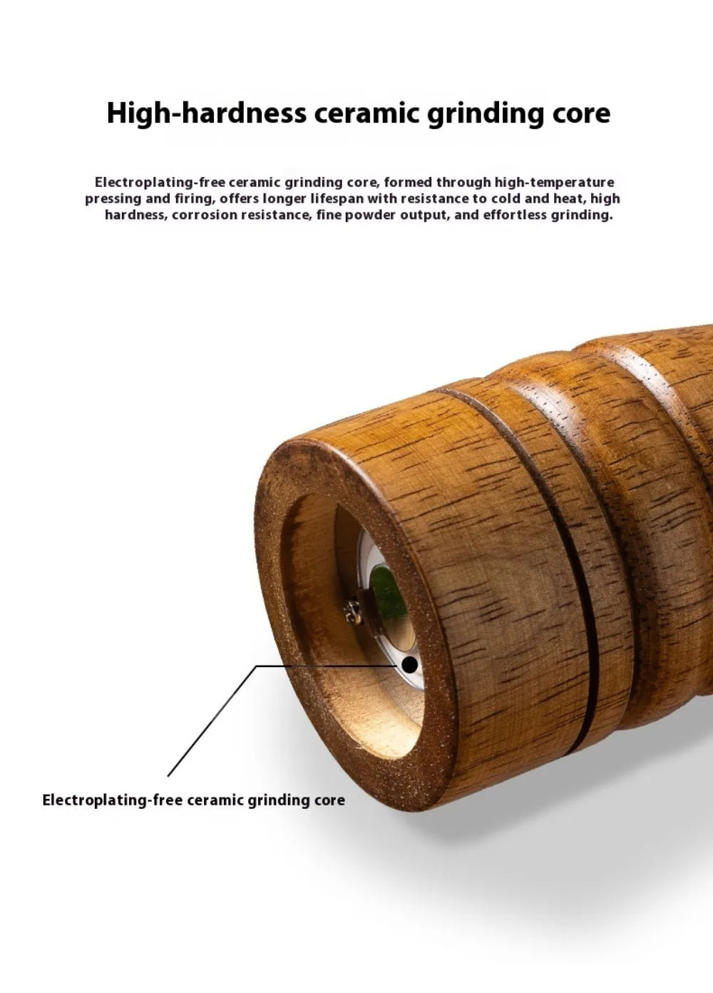 5/8/10inch Wooden Salt Pepper Grinder Mill Shaker Rotor Kitchen Tool Spices Seasoning Gadget Accessory Cooking Essential Items