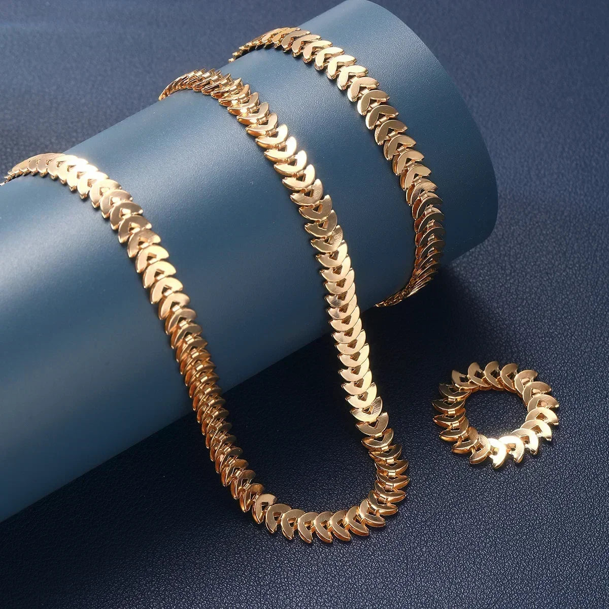 Vintage Irregular CCB Imitation Pearl Splicing Water Drop Pendant Tassel Necklace Bracelet Set Women's Fashion Charm Jewelry Set