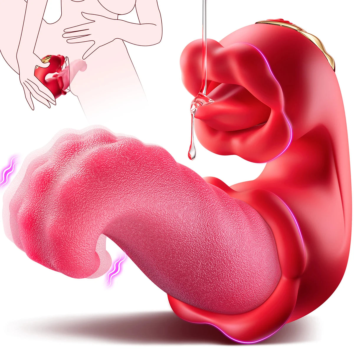 Sex Toys Vibrator Tongue Licking Nipple Clitoris Stimulator Vibration Women Couple Sexy Adult Female Vibrator Toys