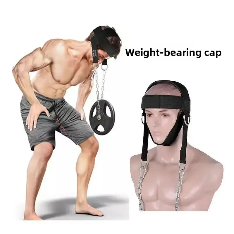 Head Neck Training Harness Adjustable Nylon Strap Weight Bearing Chain Strength Training Gym Fitness Weight Lifting Boxing MMA