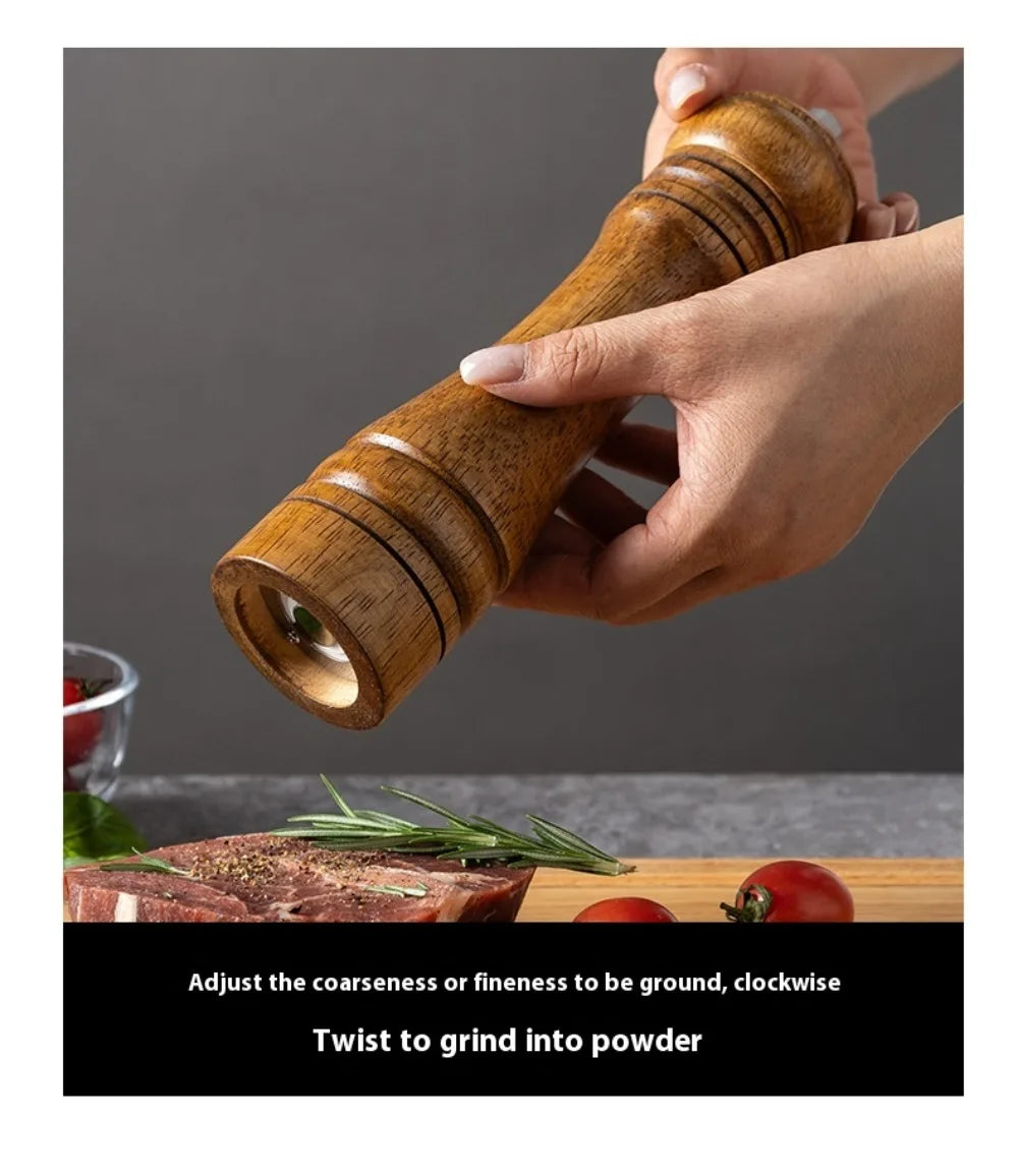 5/8/10inch Wooden Salt Pepper Grinder Mill Shaker Rotor Kitchen Tool Spices Seasoning Gadget Accessory Cooking Essential Items