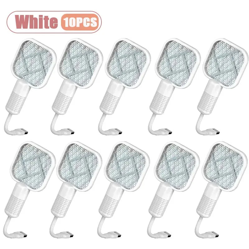 1-10PCS Portable Mosquito Killer Electric Fly Swatter Night Light Function USB Charging Insect Trap for Home Bedroom Patio