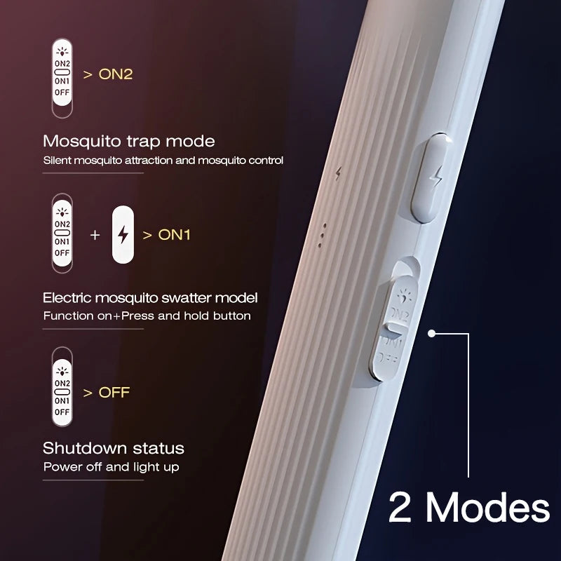 2 In 1 Electric Foldable Mosquito Swatter Killer Lamp Rechargeable Anti Mosquitoes House Lamp Wall-Mounted Fly Bug Trap Home