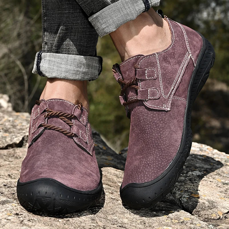 Handmade Leather Casual Men's Shoes New Arrival Design Sneakers Man Breathable Business Footwear Lace-Up Male Walking Shoes