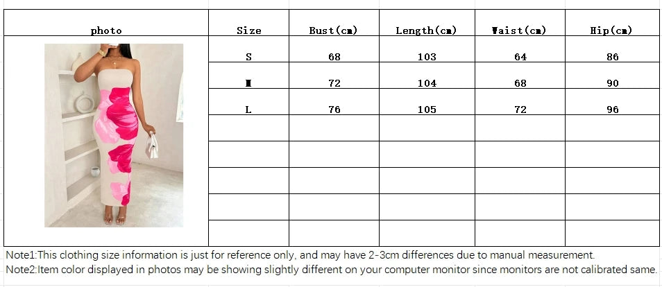 Women's fashion ins sexy ethos elegant slim-fit print with chest spread and slit bag buttock long dress