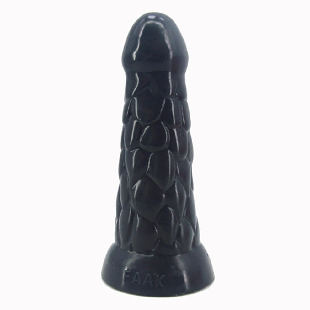 FAAK Gold Large Long Anal Plug With Suction Cup Fantasy Animal Dildos Butt Plug Sex Toys For Women Men Masturbator