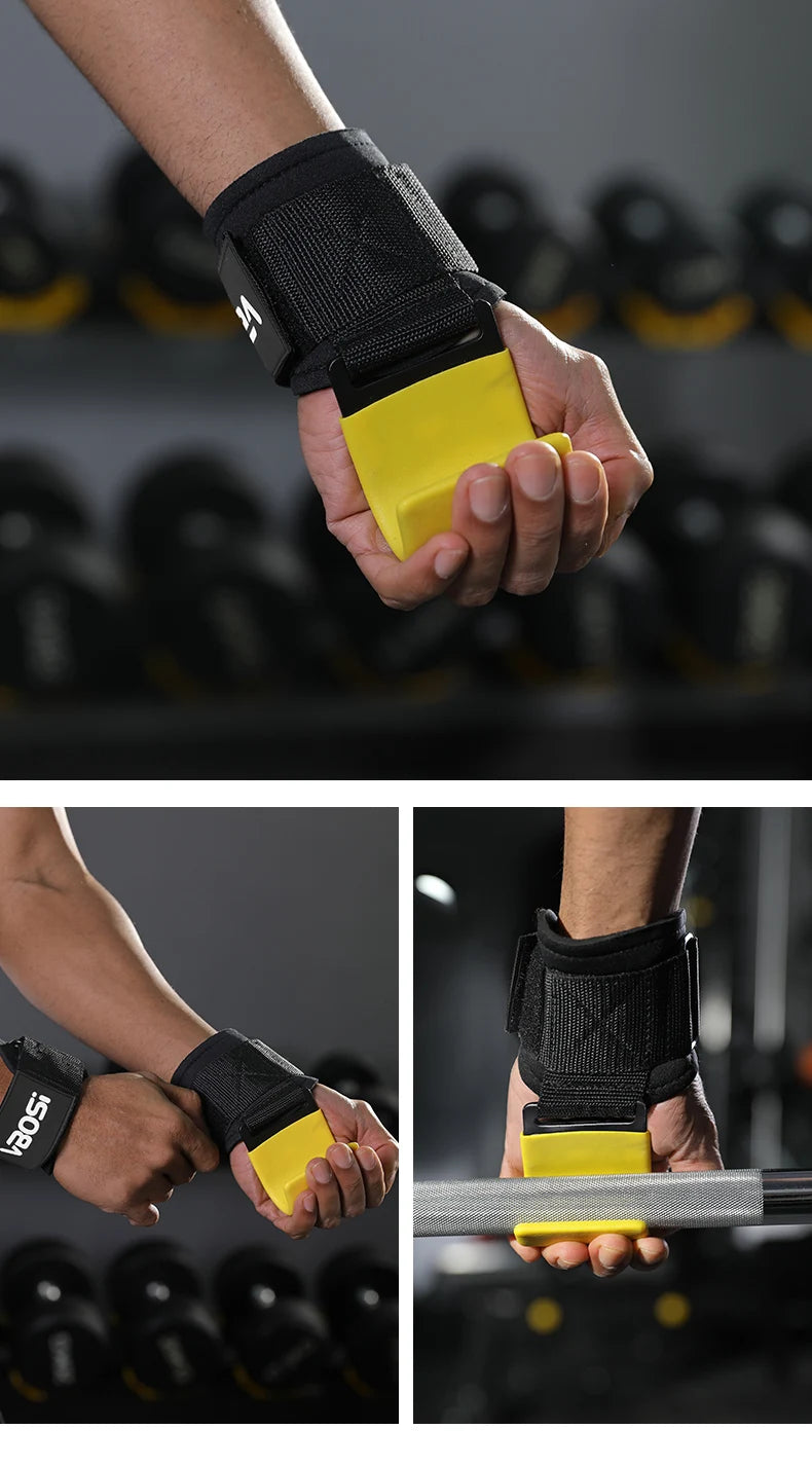 VBOSi Heavy Duty Weightlifting Hooks Wrist Strap Grips Neoprene Padded Steel for Deadlifts Pull-ups Gym Training
