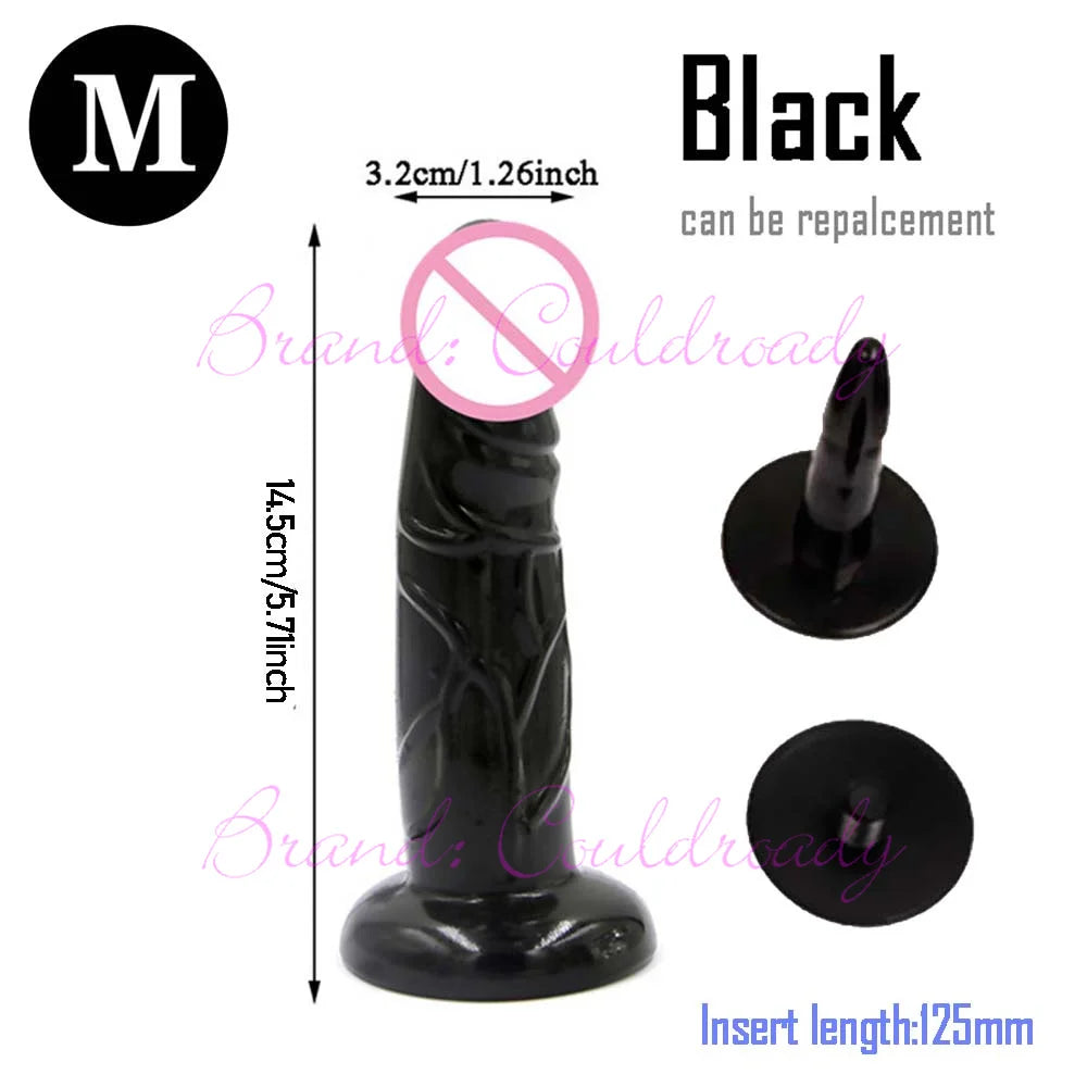 Soft Realistic Enorme Female TPR Penis Head Strap On Dildos Replacement Anal Sex Toys