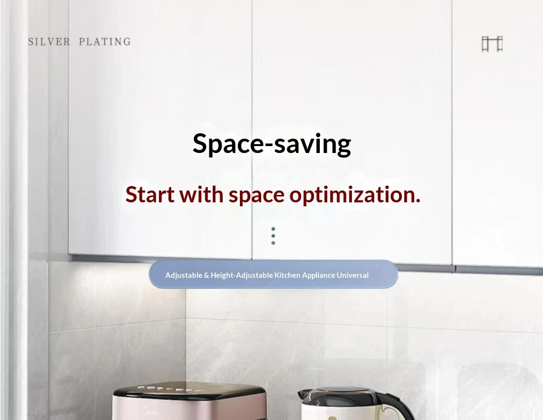 Countertop Kitchen Microwave Storage Rack, Telescopic Desktop Shelf for Rice Cookers and Ovens, A Household Storage Organizer