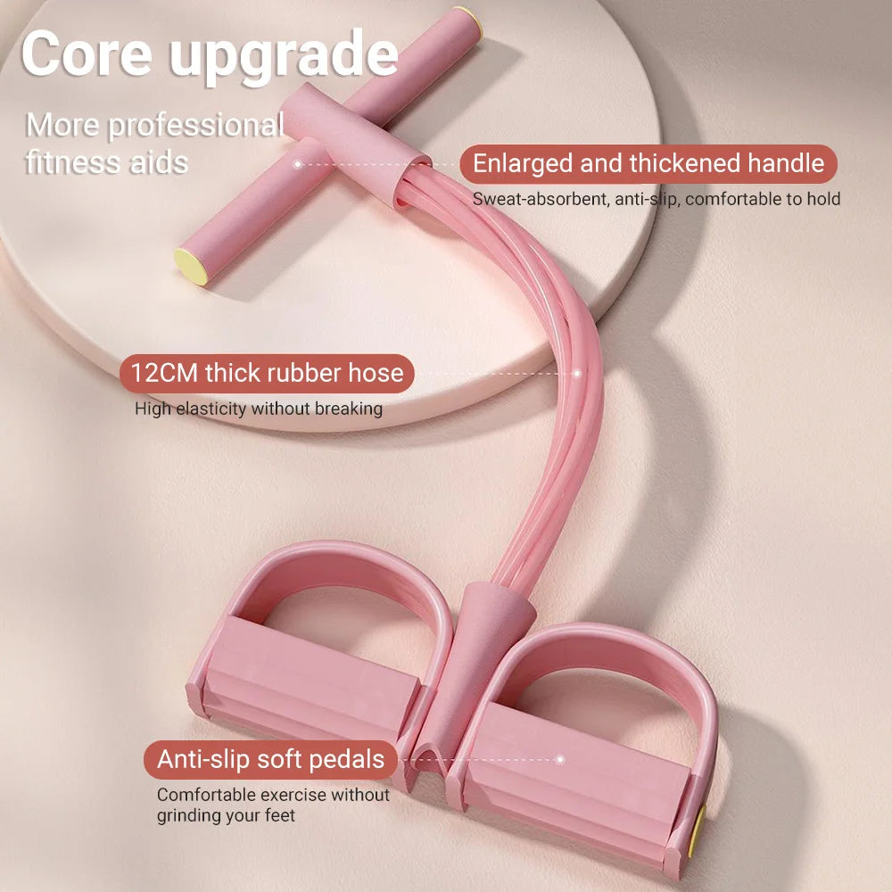 6-Tube Resistance Band Non-Slip Handles Household Fitness Yoga Abdominal Strengthening Sit-Up Assistive Sports Exercises At Gym