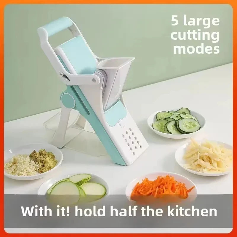 5 In 1 Vegetable Cutter Strip Cutter Adjustable Thickness Multi-Function Vegetable Cutter Safe Kitchen Accessories Gadget