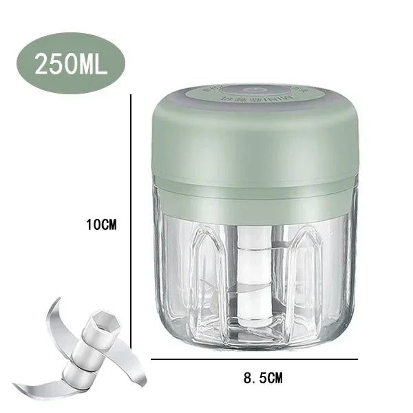 250/100ML Garlic Mincer USB Charging Powerful Mini Electric Garlic Chopper Portable Garlic Crusher Kitchen Food Chopper Unisex