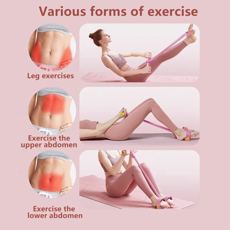 6-Tube Resistance Band Non-Slip Handles Household Fitness Yoga Abdominal Strengthening Sit-Up Assistive Sports Exercises At Gym